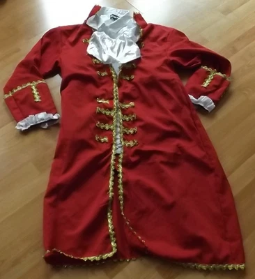 Hombre Grande L GANCHO DE CAPITÁN Rojo Blanco Brillante Dorado Halloween Disfraz Agente  Foto 1 de 4