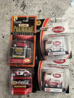 Lot Of 4 Matchbox Collectibles Coca-Cola 1962 VW Beetle. Convertible & Concept - Image 1 of 4