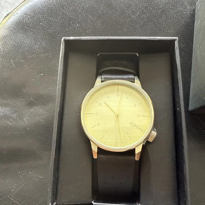 Komono Winston Black Zirconium KOM-W2002 Gold Dial 41 mm Gold Case Black Leather - Image 1 of 4