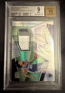Marvin Bagley 2018 Spectra Neon Green RPA Rookie Patch Auto #’d 12/49 RC BGS 9 - Picture 1 of 2