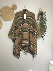 ZARA NEW KNIT WOMAN STRIPED PONCHO ONE SIZE: M  Ref. 3859/025 FITS ALL - Picture 1 of 6