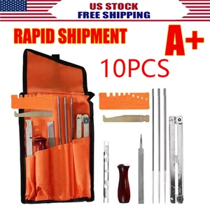 Afilador de cadena de 10 piezas limas de sierra herramienta motosierra afilado kit de archivo PARA Stihl - Imagen 1 de 15