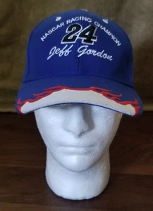 Vintage Jeff Gordon #24 NASCAR Racing Champion Flames Adjustable Hat Cap Mens - Picture 1 of 7