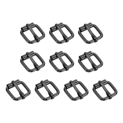 10Pcs 0.55 Inch (14mm) Metal Roller Buckle Belts Hardware Black Foto 1 de 4