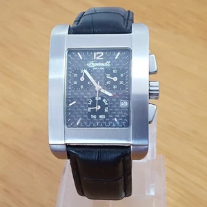 Reloj para Hombres Ingersoll Acero Cuero Negro Fibra de Carbono Cronógrafo Tanque Día Fecha - Imagen 1 de 10
