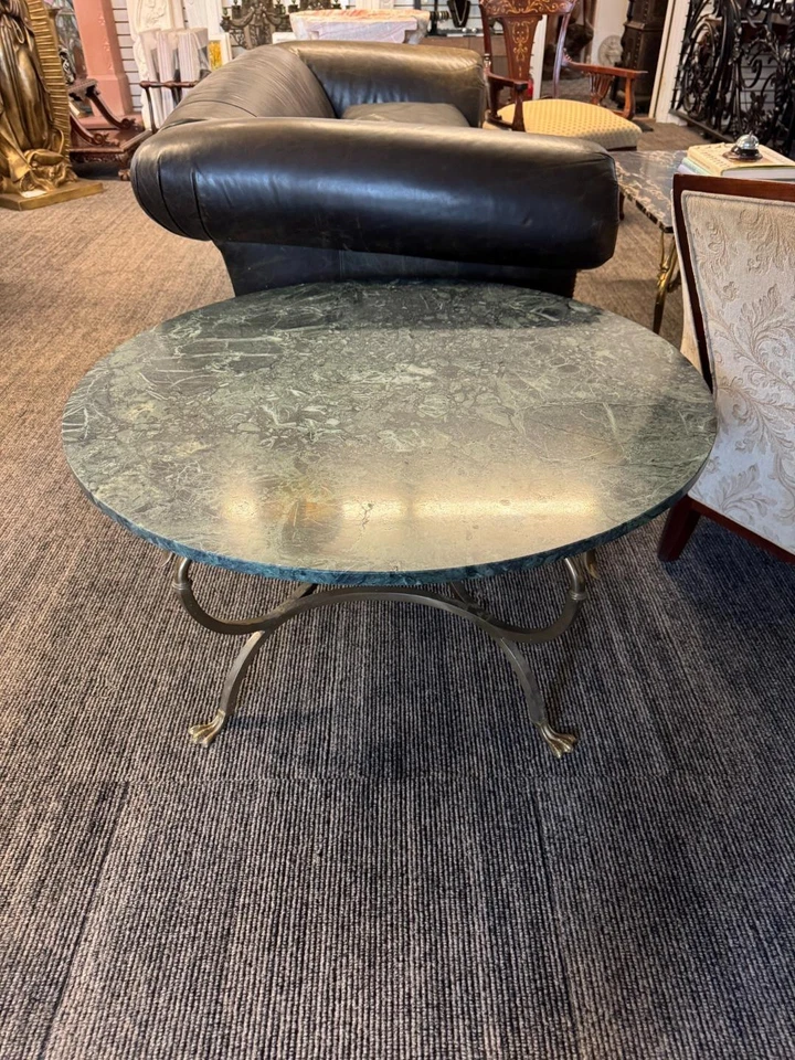 MESA DE CENTRO VINTAGE DE BRONCE Y MÁRMOL DE DISEÑO FRANCÉS - AJD3 Foto 1 de 1