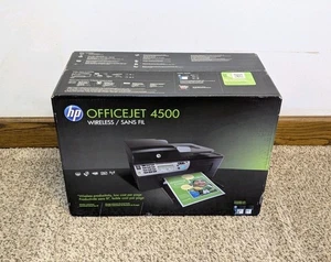 *NEW* HP OfficeJet 4500 Wireless All-In-One Inkjet Printer Black Print Scan Fax - Picture 1 of 12