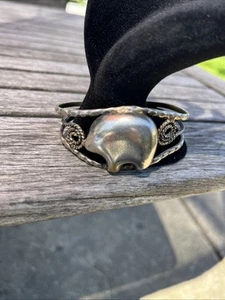 Vintage Handmade Base Metal Bear Western Aztec Boho Cuff Bracelet - Picture 1 of 11