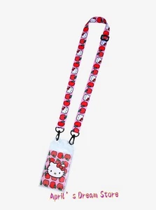 Bioworld Sanrio Hello Kitty Apple Lanyard with Clear ID Pouch Cardholder - Picture 1 of 5