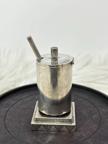 Georg Jensen Art deco Sterling Silver Mustard Pot #793 - Jørgen Jensen W/ Spoon Cover