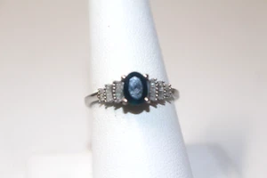 RARO Anillo de Diamantes Grandidierita Verde Teal Verde Oscuro Talla 8 Nuevo sin Etiquetas Caja de Regalo incluida - Imagen 1 de 10