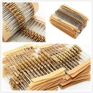 Assorted Carbon Film Resistors Kit – 1/6W to 5W Multiple Values - Picture 1 of 27