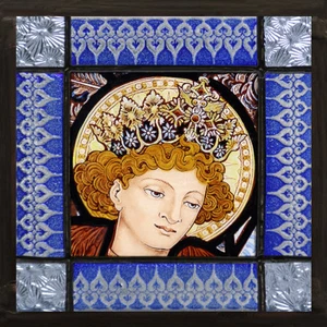 Angel suncatcher, kilnfired, stained glass, blue angel, angel stained glass - Picture 1 of 2