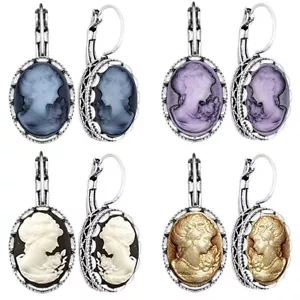 Wholesale Lot 10 Pairs Lady Queen Cameo Earrings Color Mixed Fashion Jewelry - Picture 1 of 7