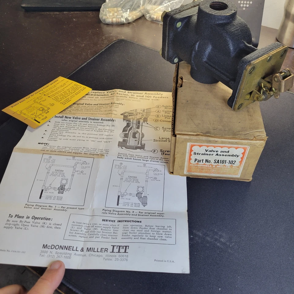 McDonnell Miller 101 Feeder - Replacement SA101-102 VALVE & STRAINER Assembly