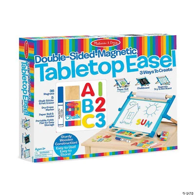 MELISSA AND DOUG Melissa & Doug Deluxe Double-Sided Tabletop Easel Great Gift for Girls and Boys