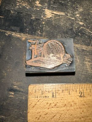 Printing Block “ Stool/Tray Etc. “ Copper Face, Nice Details! - Image 1 of 4