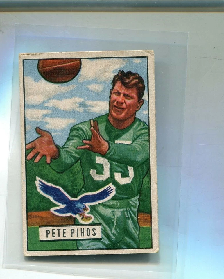 1951 BOWMAN PETE PIHOS FOOTBALL EAGLES VG EX 5268P - Image 1 of 1