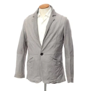 Used Giorgio Armani Lamb Leather Casual Jacket Gray Size 50 Gry A/W - Picture 1 of 10