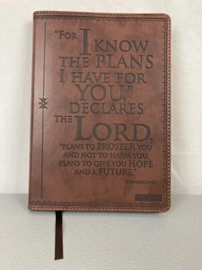 Chrstian Art Gifts Brown Journal: For I Know the Plans Jer. 29:11 Lined Pages - Picture 1 of 5