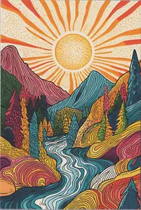 Stream Sun ~ New 2024 Psychedelic Image Card 4"x6" 11579.2 MR ALE - Picture 1 of 6