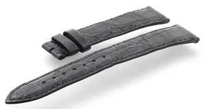 17 mm echt Jaeger-LeCoultre schwarz Krokodilleder Uhrenarmband Band 17-16 mm - Bild 1 von 7