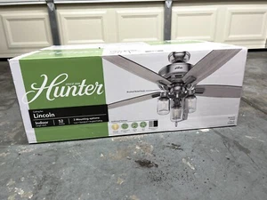 Hunter Fan 52 Inch Brushed Nickel Indoor Ceiling Fan with Light 5 Blade - #53408 - Picture 1 of 3