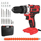 Electric Screwdriver Cordless Hammer Impact Drill Driver Tool W/led Battery