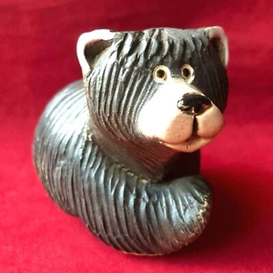 Artesania Rinconada Black Bear Hand Carved Ceramic Figurine 3.5" Uruguay No. 157 - Picture 1 of 12