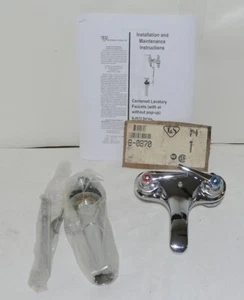 T&S B0870 Chrome Lavatory Faucet Deck Mount  4" Centers Pop-Up - Picture 1 of 7
