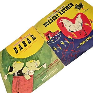 Frank Luther Nursery Rhymes Babar Decca 78 RPM LP 2 Records Child 1940s Vintage - Imagen 1 de 14