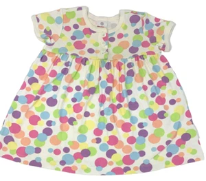Hanna Andersson Girls 18-24 Months Ivory Short Sleeve Polka Dot Dress 80 cm - Picture 1 of 6