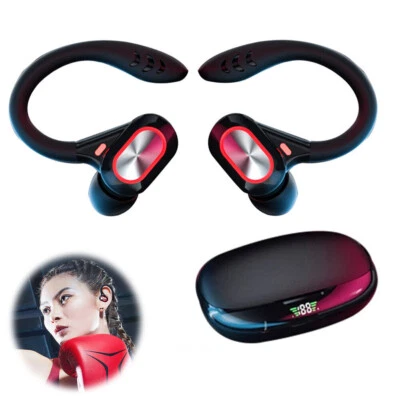 Wireless Earphones Bluetooth Headset Stereo Earpieces Ear-hook with Charging Box - Image 1 of 4