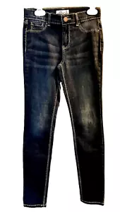 Jordache Jean Girls Blue Size 12 Super Skinny Dark Wash 5 Pocket Power Stretch - Picture 1 of 5