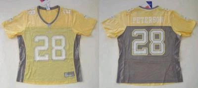 RBK MINNESOTA VIKINGS ADRIAN PETERSON MUJER AMARILLO/GRIS VIBRANTE JERSEY L Foto 1 de 3