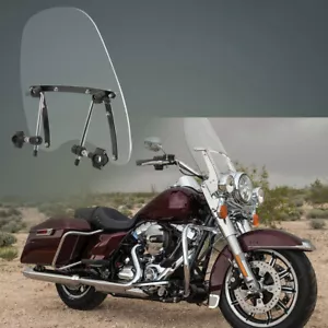 18"x16" Motorcycle Clear Windshield Clamps For Honda Shadow 750 ACE Spirit AERO - Picture 1 of 13