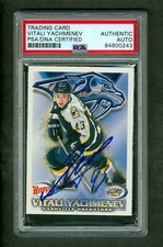 Vitali Yachmenev 1998-99 Pacific Wendy's #25 Predators PSA/DNA Encased Autograph