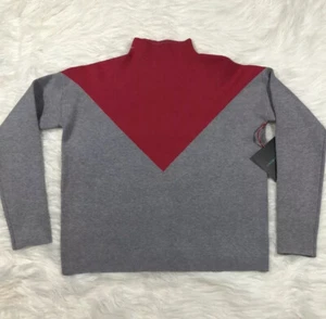 Maglione Cynthia Rowley rosa e grigio collo tartaruga piccolo - Foto 1 di 6
