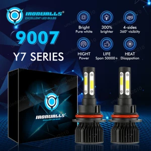 4-sides 9007 LED Headlight Bulbs Conversion Kit High Low Beam 6500K Super White - Picture 1 of 12