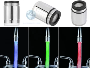 MISCELATORE A LED 7 COLORI ACQUA RUBINETTO CASCATA CROMOTERAPIA BAGNO CUCINA - Foto 1 di 1