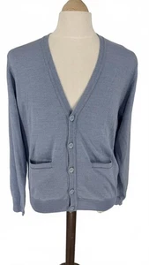Peter Christian weiche blaue Herren Strickjacke aus reiner Merinowolle Größe M - Bild 1 von 8