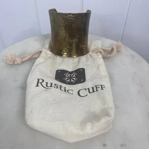 Rustikale Manschette Kupfer gehämmert Armreif Armband mit Staubbeutel - Bild 1 von 5