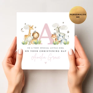 Personalised Christening Card - Baptism Card - Dedication Card - Naming Day Card - Picture 1 of 7