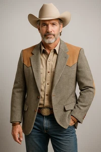 Blazer Pendleton Vintage Hombres 44 Lana Espiga Rockabilly Gamuza Vaquero Occidental - Imagen 1 de 17