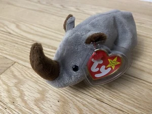 Ty 1996 Retired Beanie Baby - "Spike" Rhino! MWMT! Weiches Plüschtier! - Bild 1 von 4