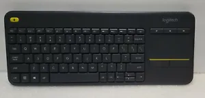 Logitech 400 Plus Keyboard Wireless Black 820-007376 with USB Receiver Untested  - Picture 1 of 9