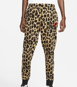 Nike Sportswear Club Fleece Leopard Print Tapered Joggers FB9046-722 - Picture 1 of 7