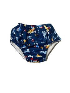 Iplay Baby Snap Reusable Absorbent Swimsuit Diaper Ship Blue Size 6M 0198