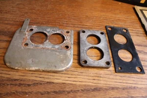Three carburetor mount plates, from cache of 1950's Mercedes Benz 300 parts - Picture 1 of 3