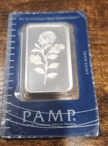 Pamp Suisse 50g Silber 999 Rosenbarren - mehrere verfügbar - Bild 1 von 2